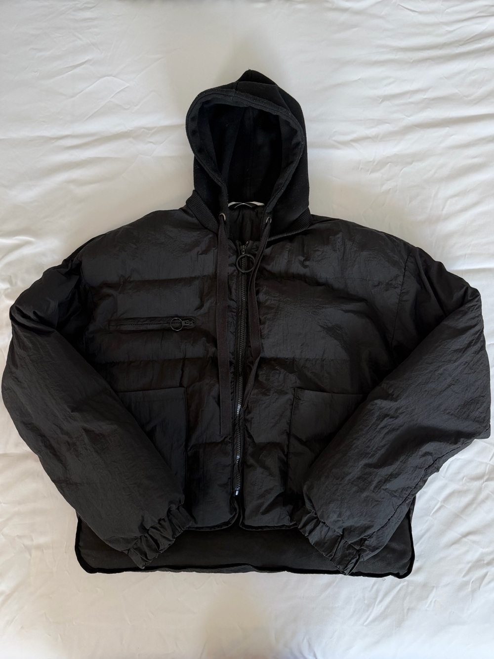 B-Side by Walé Black Hooded Puffer Jacket